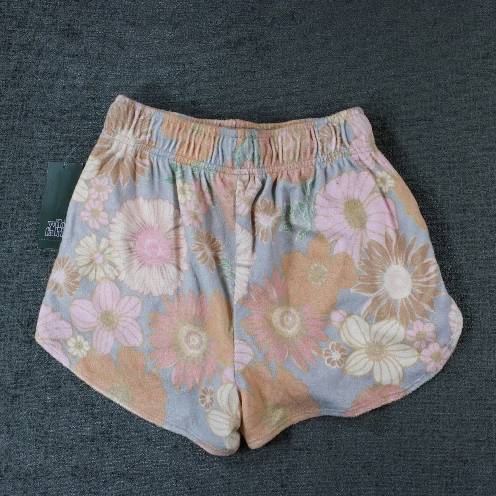 Wild Fable Floral Terry Cloth Halter Top and‎ Shorts Lounge Set Pink XS NWT